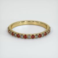 14K Yellow Gold Ruby and Diamond Pave Wedding Band Video