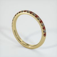 14K Yellow Gold Ruby and Diamond Pave Wedding Band Image