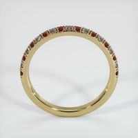 14K Yellow Gold Ruby and Diamond Pave Wedding Band Image