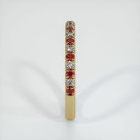 14K Yellow Gold Ruby and Diamond Pave Wedding Band Image