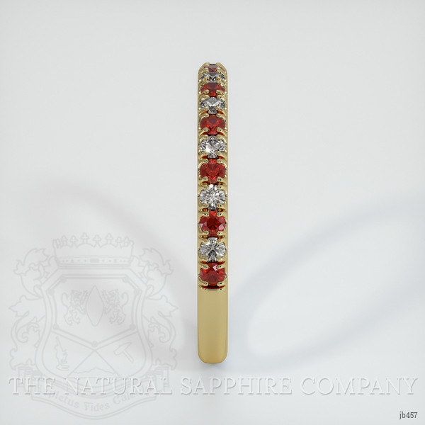 14K Yellow Gold Ruby and Diamond Pave Wedding Band