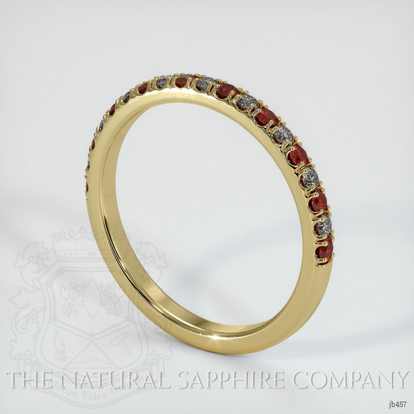 18K Yellow Gold Ruby and Diamond Pave Wedding Band
