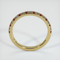 18K Yellow Gold Ruby and Diamond Pave Wedding Band Image