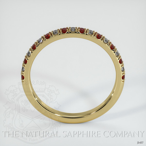 18K Yellow Gold Ruby and Diamond Pave Wedding Band