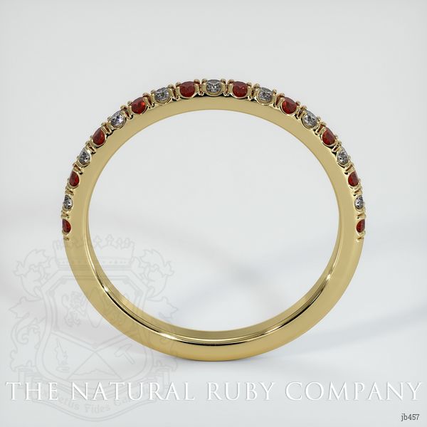 18K Yellow Gold Ruby and Diamond Pave Wedding Band