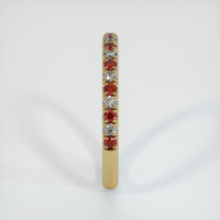 18K Yellow Gold Ruby and Diamond Pave Wedding Band Image