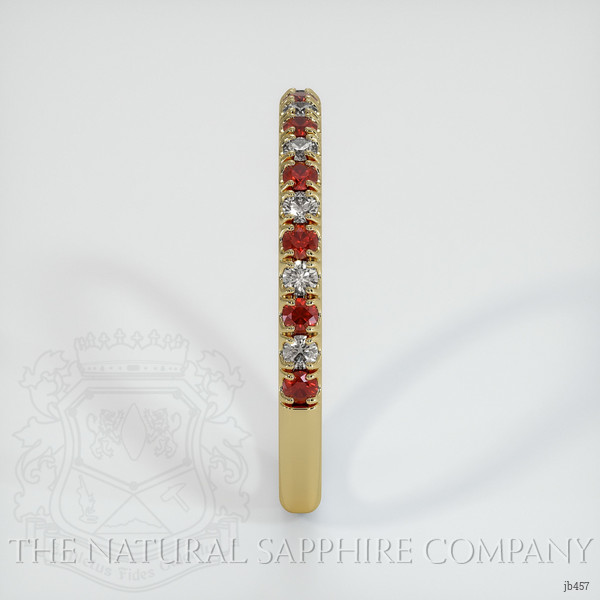 18K Yellow Gold Ruby and Diamond Pave Wedding Band