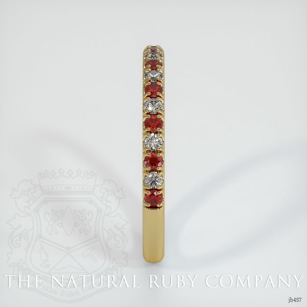 18K Yellow Gold Ruby and Diamond Pave Wedding Band