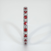Platinum 950 Ruby and Diamond Eternity Wedding Band Image