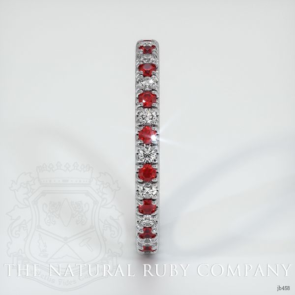 Platinum 950 Ruby and Diamond Eternity Wedding Band