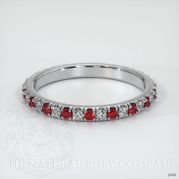 14K White Gold Ruby and Diamond Eternity Wedding Band