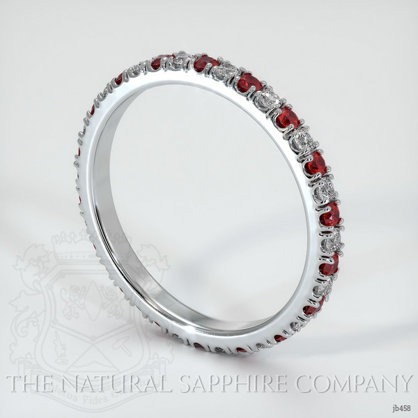 14K White Gold Ruby and Diamond Eternity Wedding Band
