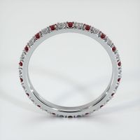 14K White Gold Ruby and Diamond Eternity Wedding Band Image