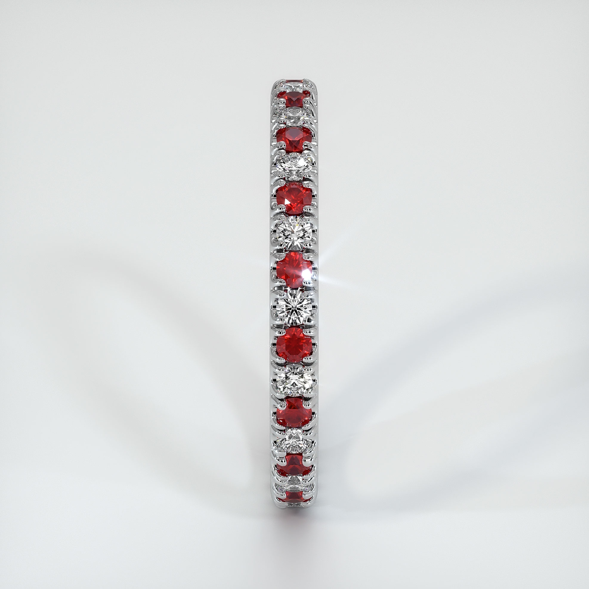 14K 白色黄金红宝石婚戒#JB458W14 | The Natural Ruby Company