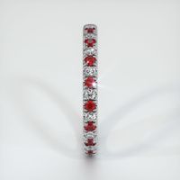 14K White Gold Ruby and Diamond Eternity Wedding Band Image