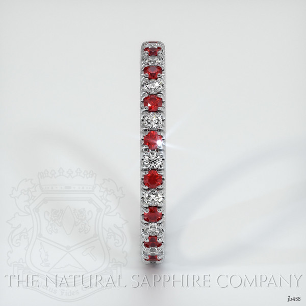 14K White Gold Ruby and Diamond Eternity Wedding Band