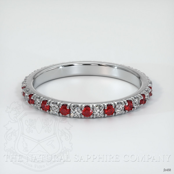 18K White Gold Ruby and Diamond Eternity Wedding Band