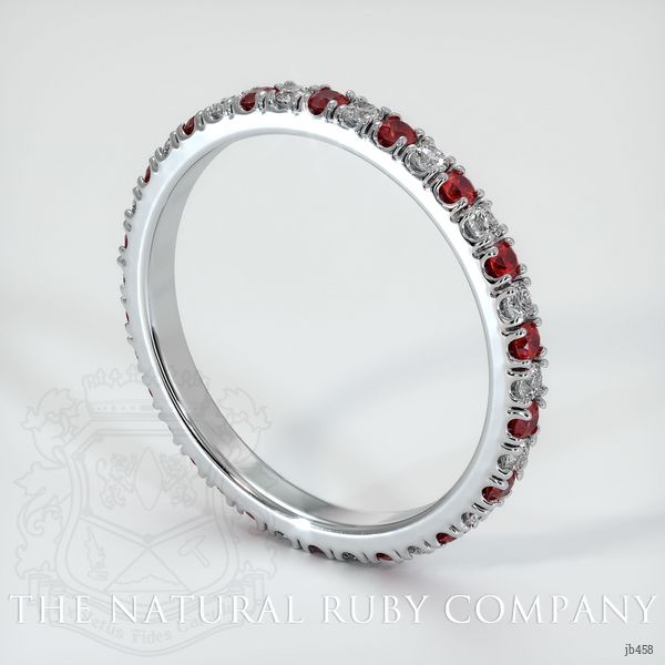 18K White Gold Ruby and Diamond Eternity Wedding Band