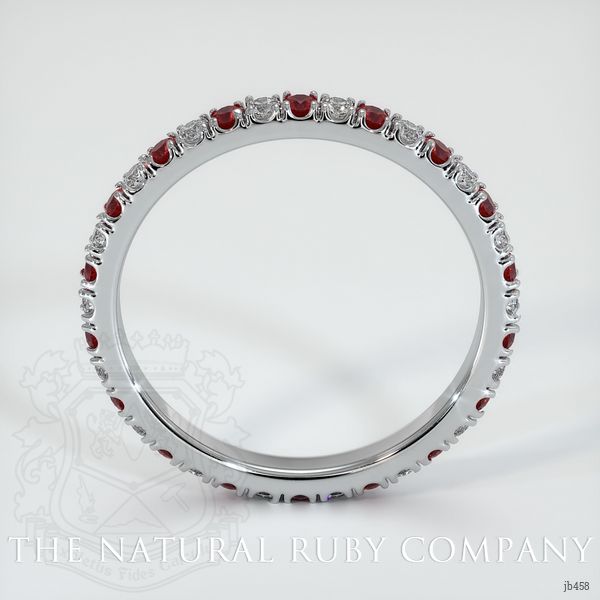 18K White Gold Ruby and Diamond Eternity Wedding Band