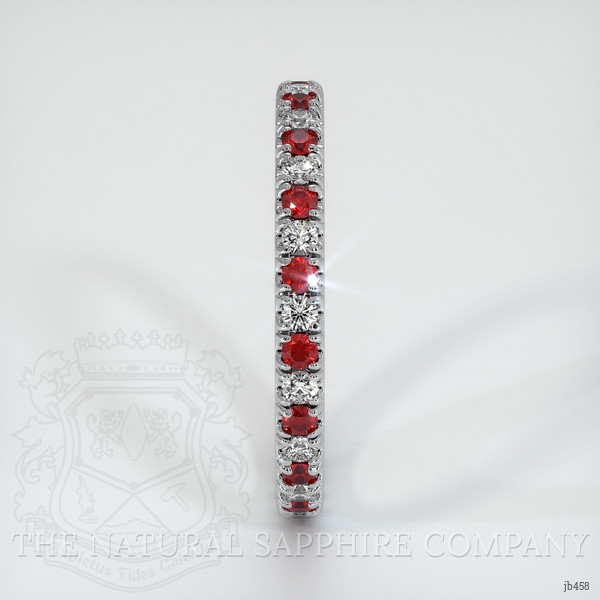 18K White Gold Ruby and Diamond Eternity Wedding Band