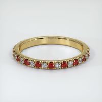 14K Yellow Gold Ruby and Diamond Eternity Wedding Band Video