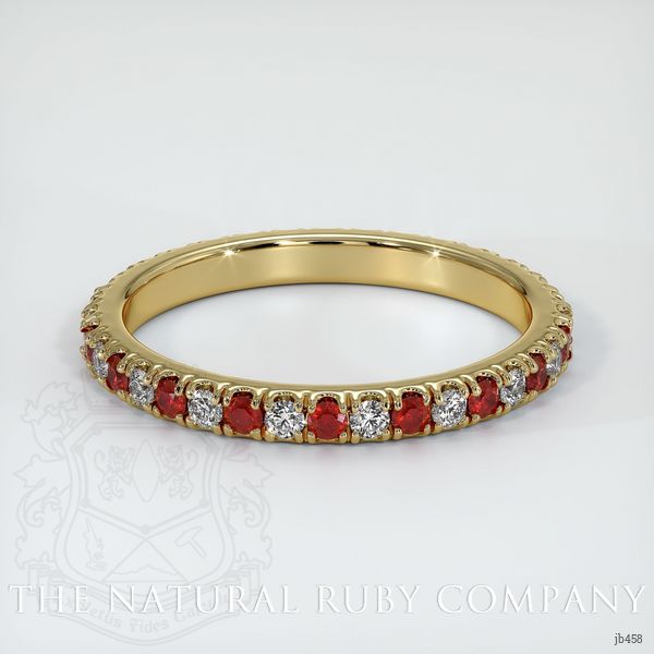 14K Yellow Gold Ruby and Diamond Eternity Wedding Band