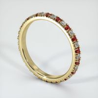 14K Yellow Gold Ruby and Diamond Eternity Wedding Band Image