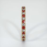 14K Yellow Gold Ruby and Diamond Eternity Wedding Band Image
