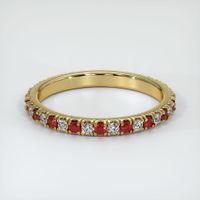 18K Yellow Gold Ruby and Diamond Eternity Wedding Band Video