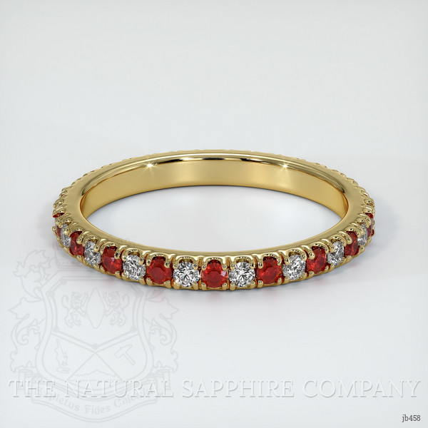 18K Yellow Gold Ruby and Diamond Eternity Wedding Band