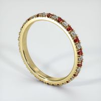18K Yellow Gold Ruby and Diamond Eternity Wedding Band Image