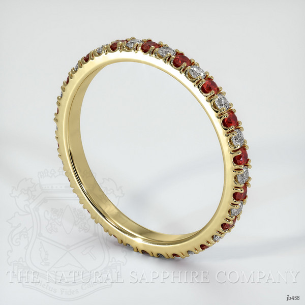 18K Yellow Gold Ruby and Diamond Eternity Wedding Band
