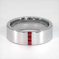 14K White Gold Ruby Men's Wedding Band Video