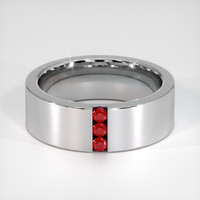 14K White Gold Ruby Men's Wedding Band Video