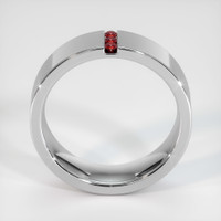 14K White Gold Ruby Men's Wedding Band Image