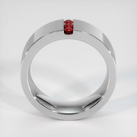 14K White Gold Ruby Men's Wedding Band Image