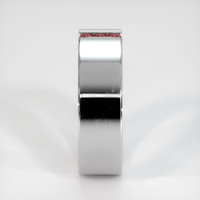 14K White Gold Ruby Men's Wedding Band Image