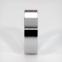 14K White Gold Ruby Men's Wedding Band Image