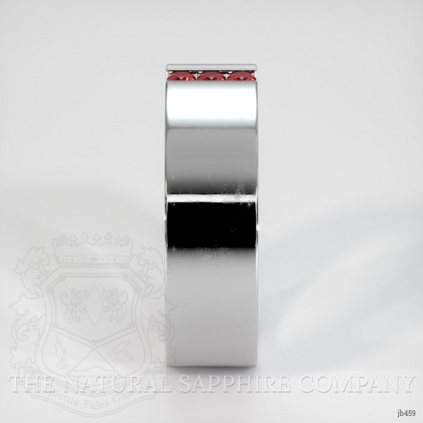 14K White Gold Ruby Men's Wedding Band