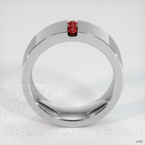 18K White Gold Ruby Men's Wedding Band