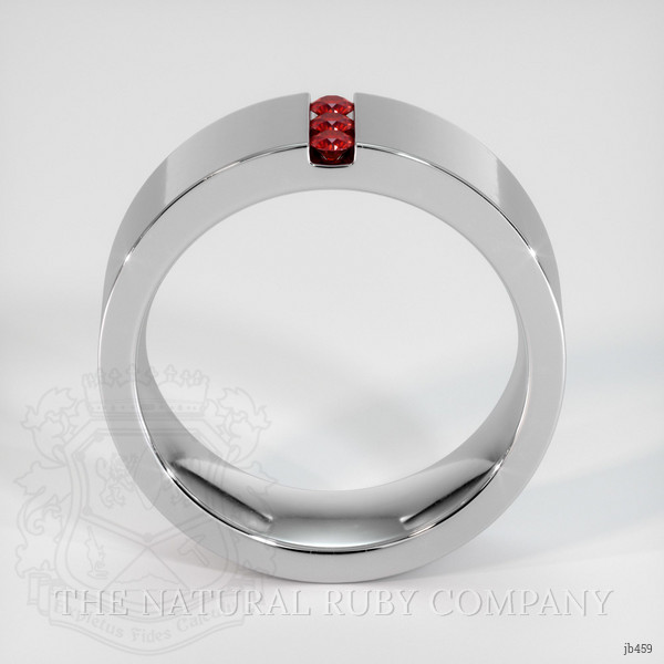 18K White Gold Ruby Men's Wedding Band