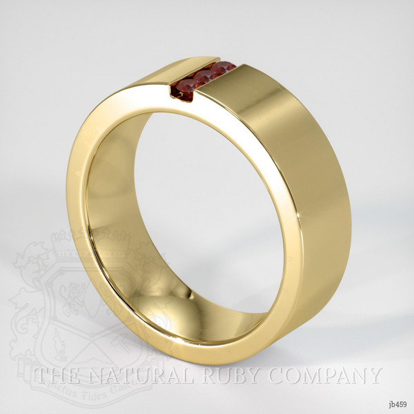 14K Yellow Gold Ruby Men's Wedding Band