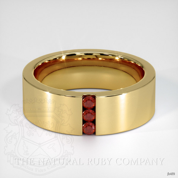 18K Yellow Gold Ruby Men's Wedding Band