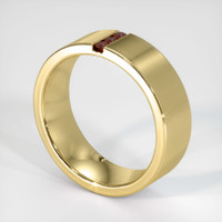 18K Yellow Gold Ruby Men's Wedding Band Image