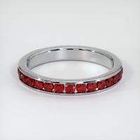 14K White Gold Ruby Eternity Wedding Band Image