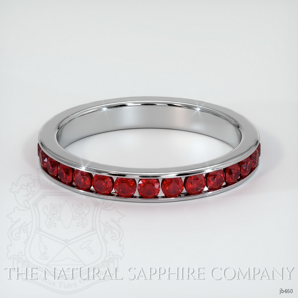14K White Gold Ruby Eternity Wedding Band