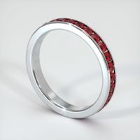 14K White Gold Ruby Eternity Wedding Band Image