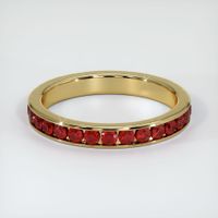 14K Yellow Gold Ruby Eternity Wedding Band Image