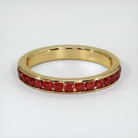 18K Yellow Gold Ruby Eternity Wedding Band Image