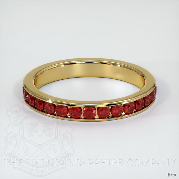 18K Yellow Gold Ruby Eternity Wedding Band
